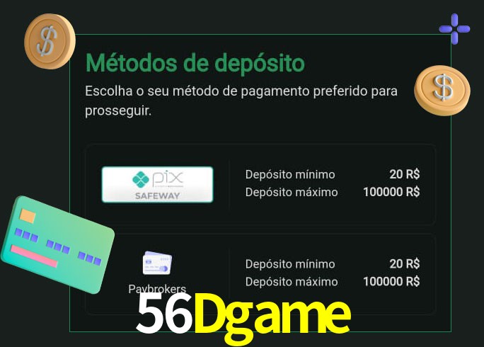 O cassino 56Dgame oferece uma grande variedade de métodos de pagamento